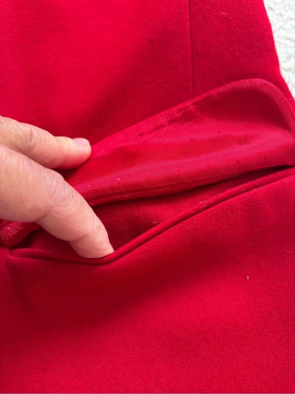 Vintage NWOT Talbots Petites worsted-wool red coat sz 12P made in USA elegant - Picture 4 of 9
